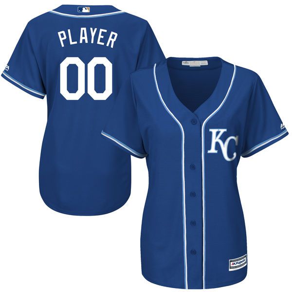 Women Kansas City Royals Majestic Royal Blue Cool Base Alternate MLB Jersey